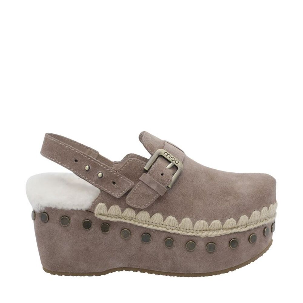 Mou Women Suede Back Strap Clog